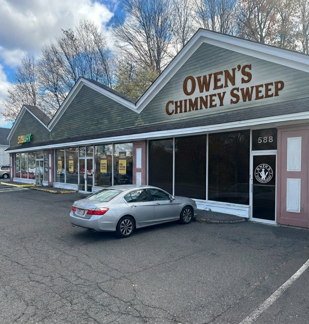 Owen's Chimney Sweep storefront at 588 Main Ave in Norwalk Connecticut